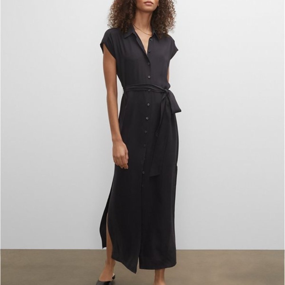 Club Monaco Danielle Silk Dress Black